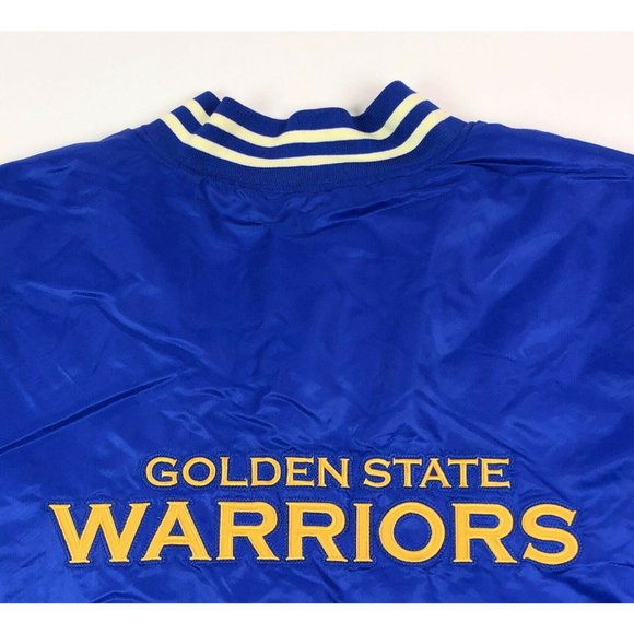 Golden State Warriors NBA Starter Legacy Mens 5XL Blue Satin Bomber Jacket Retro - Picture 11 of 12
